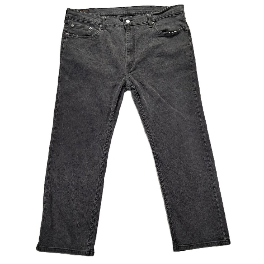 Levi's 559 Jean Men 42x28, Tag 42x30 Relaxed Straight Black Denim Stretch